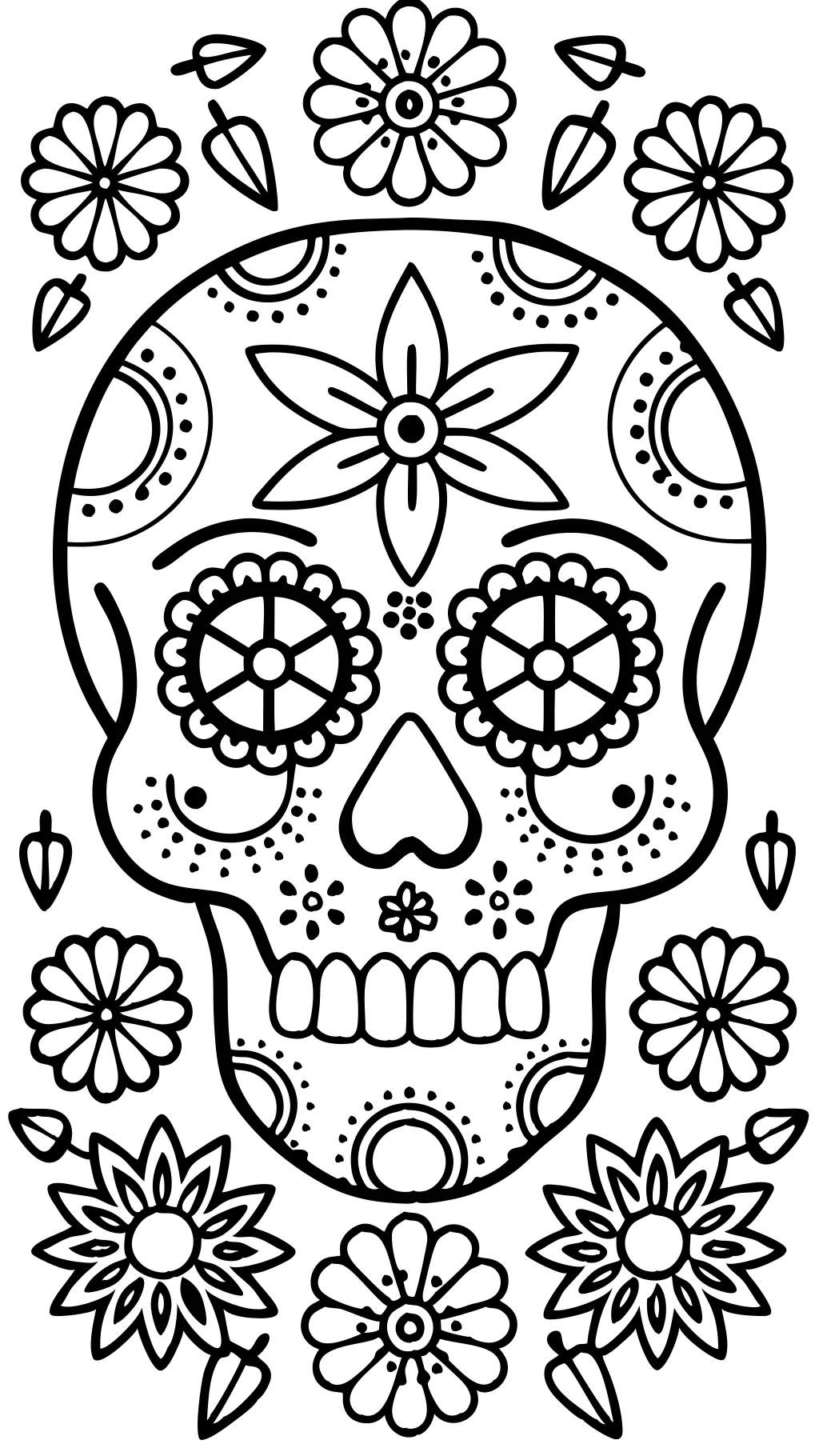 day of the dead skulls coloring pages